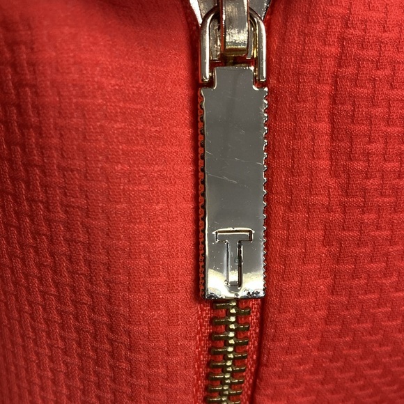 Ted Baker Dress Size 4 (8-10) EUC Lined Orange Gold back zipper - Picture 7 of 9